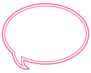 シンプルなカラー線の吹き出し　丸形