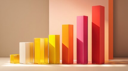 Colorful bar chart displaying data trends for inflation impact analysis and tracking cost increases in financial market