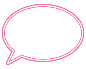 Fototapeta premium シンプルなカラー線の吹き出し 丸形