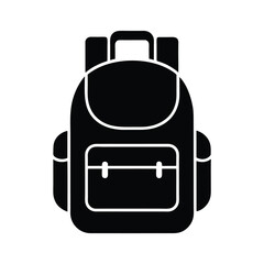 Backpack Stencil Icon Vector Illustration