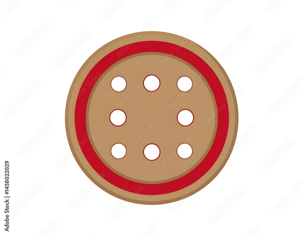 Poster abstract circular design with red border and perforations