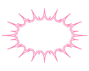 シンプルなカラー線の吹き出し　細長いギザギザした形