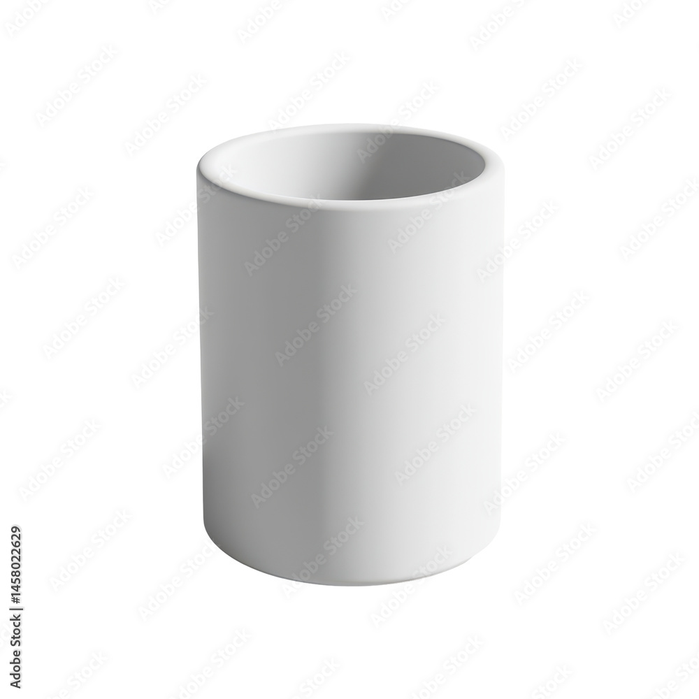 Poster plain, cylindrical, white container with a smooth surface, suitable for various uses, including hold