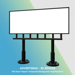 3D Render of Advertising Billboard with Blank Space