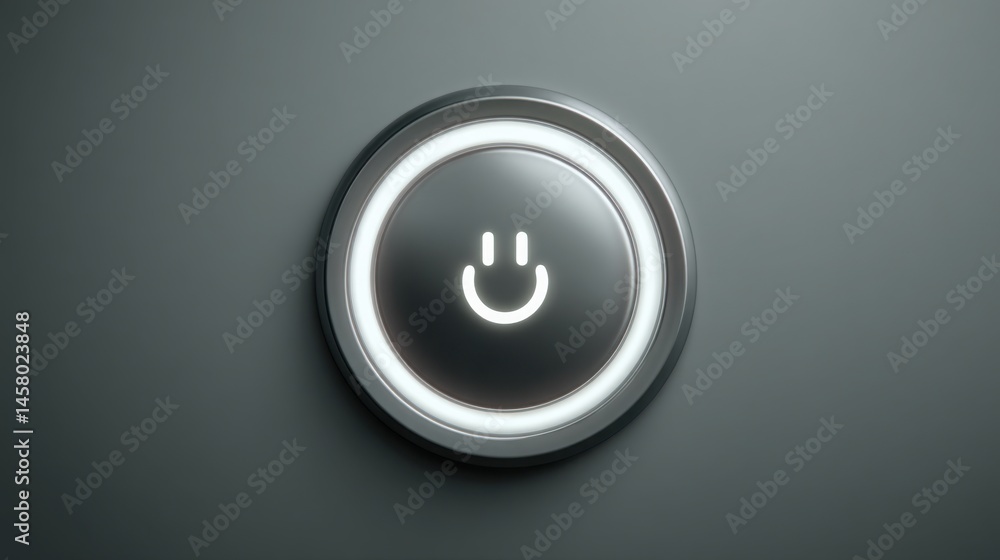 Poster a joyful icon of a button featuring a smiley face representing positive intent and user engagement i