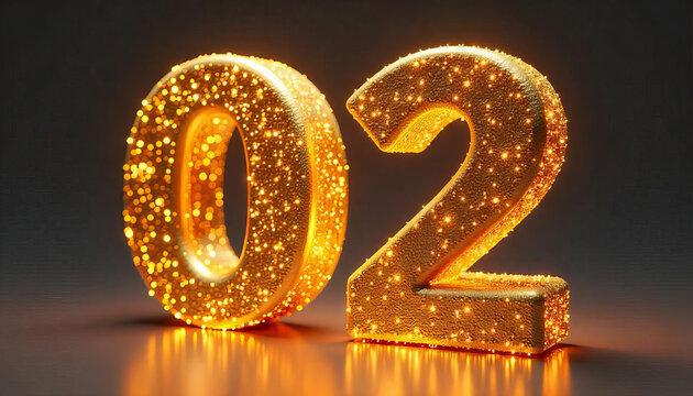 Glowing Gold Number 02