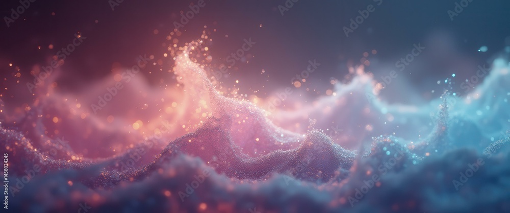 Leinwandbilder ethereal waves of sparkling light in a dreamy, abstract design with shimmering particles and a soft,