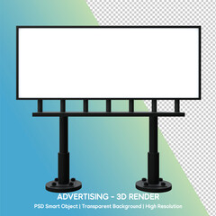 Fototapeta premium 3D Render of Advertising Billboard with Blank Space