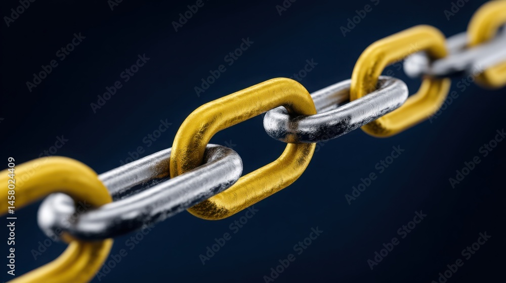 Poster a linked chain representing interconnection in multi-blockchain investing and the evolution of digit
