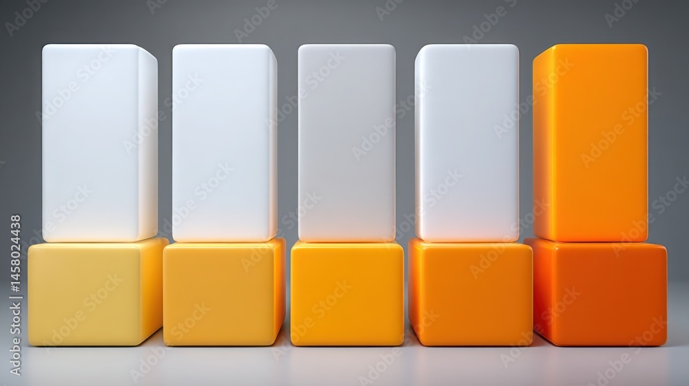 Poster colorful stack of different blocks representing interest earned icon concept to track passive gains 