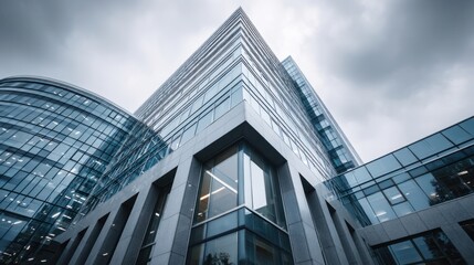 Close-Up of Modern Glass Building Facade &ndash; Simple Reflections and Architectural Detail in Cool Tones