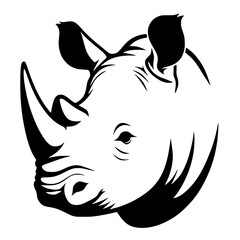 Silhouette portrait of a female rhinoceros