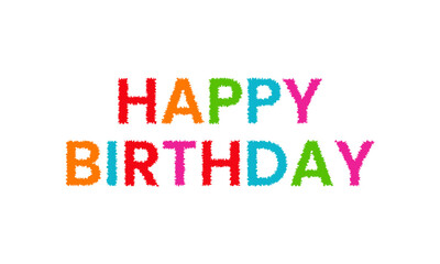 happy birthday text colorful typography letters vector isolated 