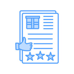 review document icon style blue
