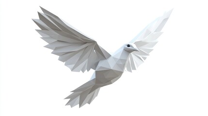 Obraz premium Geometric origami dove in flight (1)