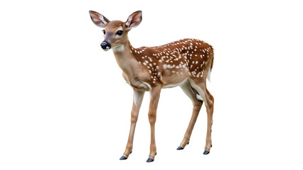 Young Deer Fawn Isolated on Transparent Background