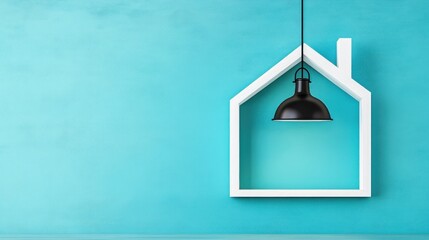 Obraz premium Modern home silhouette with pendant light