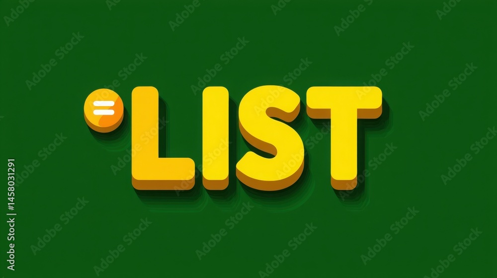 Poster bright yellow button symbolizing a list function for managing liabilities and organizing financial d