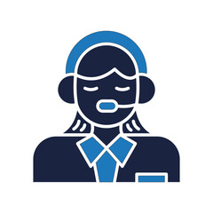 Customer Service icon style blue