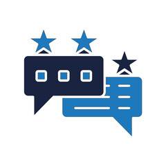 Review icon style blue