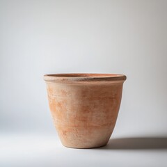 Terracotta Flowerpot on White Background for Indoor Plants and Garden Decor Projects