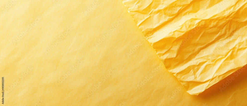 Poster golden yellow paper texture with wrinkled sheet for backgrounds and design projects with copy space