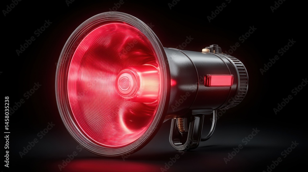 Poster striking red light emitting against a black background symbolizing trend-based trading signals in a 