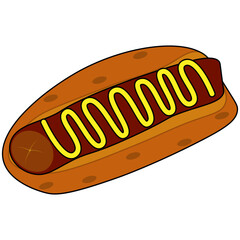 Hot Dog Illustration. Set of hot Dog Cartoon Vector Icon Illustration.