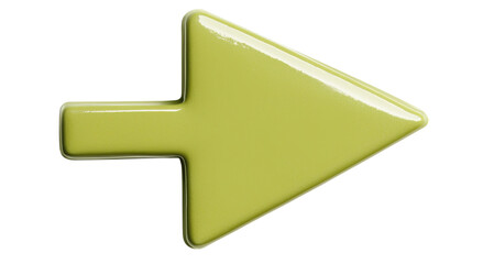 Png of A glossy, vibrant green arrow pointing to the right, symbolizing direction or movement.