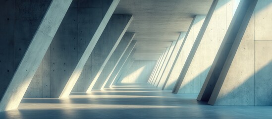 Obraz premium Empty Concrete Corridor