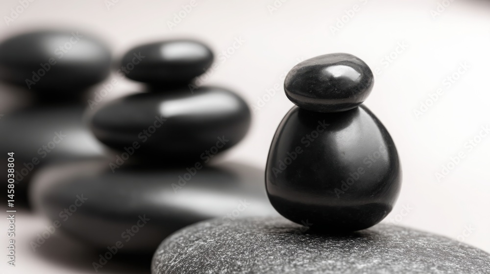 Poster a black pawn chess piece repeatedly stacked to form a unique visual display against a simple neutral