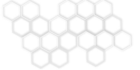 .Abstract geometric pattern with crosses, stripes, lines. and  technology 3d white and grey light structure technology out line hexagon polygonal honeycomb luxury pattern vector background.