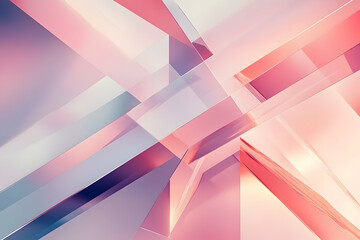 Fototapeta premium Abstract geometric shapes in soft pastel colors.