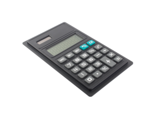 flat solar calculator isolated on transparent, calculating electronic device