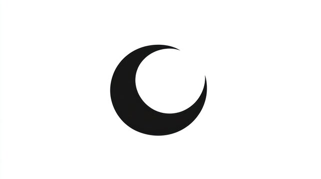 Simple crescent moon icon on white background