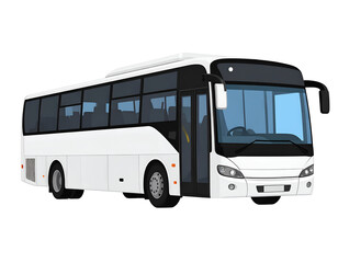 Modern White Coach Bus Transportation Image