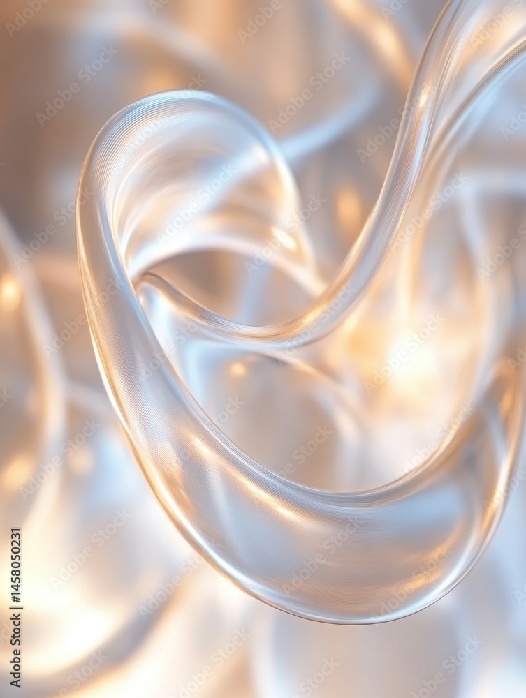 Poster elegant abstract glass form with soft light and gentle curves for modern design projects