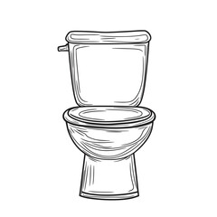 Toilet bowl sketch in simple line art style  