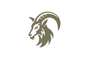 Majestic Mountain Spirit Stylized Alpine Ibex Emblem