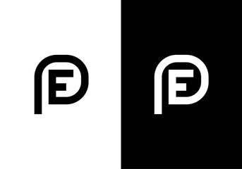 PE, EP monogram logo design