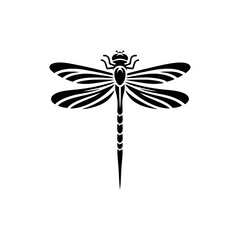 Decorative Dragonfly Vector Image with Transparent Wings for Tropical Garden Wildlife and Insect Macro Nature Art Illustration