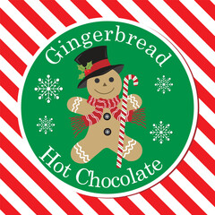 Christmas card with gingerbread man