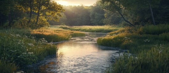 Fototapeta premium Tranquil Sunrise Creek
