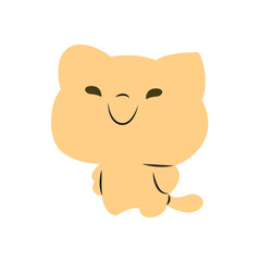 Cute Happy Cartoon Orange Cat Illustration