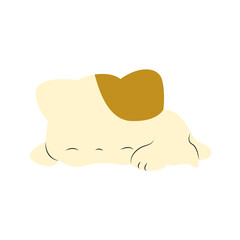 Cute Kitten Sleeping Cartoon Illustration