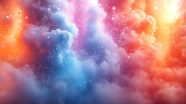 Luminous colorful nebula inspired high resolution image