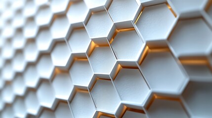 Minimal 3D white hex design high resolution picture