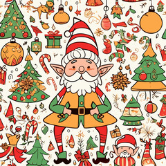 Jolly Santa Claus Illustrations – Festive Holiday Scenes with Gifts & Cheer