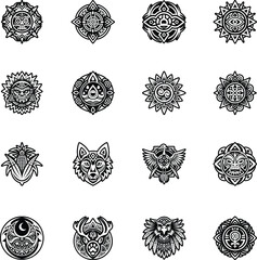 Collection of Native Symbols Glyph Icons 

