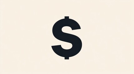 Obraz premium Simple dollar sign graphic, neutral background, financial concept, potential use in presentations, articles, or marketing